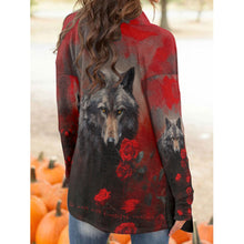 Load image into Gallery viewer, All-Over Print Women&#39;s Cardigan With Long Sleeve wolf mom
