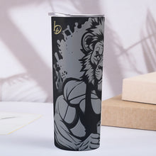 Load image into Gallery viewer, Skinny Tumbler Stainless Steel with Lids 20OZ lion Podcaster print
