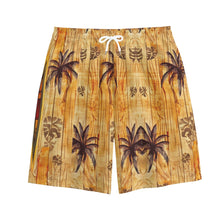 Load image into Gallery viewer, All-Over Print Unisex Short Pants | 310GSM Cotton tan skull/surfboard print
