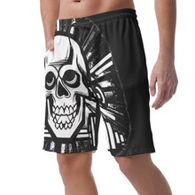 Load image into Gallery viewer, All-Over Print Men&#39;s Casual Short Pants blk/white weightlifting theme
