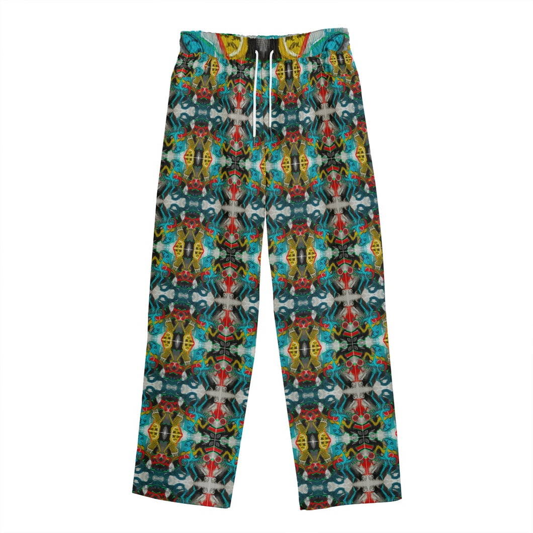 All-Over Print Unisex Straight Casual Pants | 245GSM Cotton abstract 0111b
