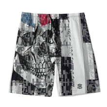Load image into Gallery viewer, All-Over Print Men‘s Beach Shorts With Lining summer vibes skull checkard print
