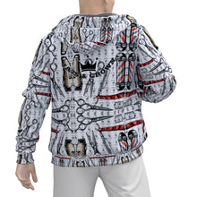 Load image into Gallery viewer, All-Over Print Men&#39;s Sherpa Fleece Zip Up Hoodie themed  barber4
