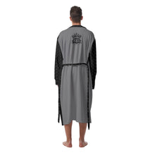 Load image into Gallery viewer, All-Over Print Men&#39;s Heavy Fleece Robe men’s weightlifting theme
