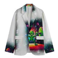 Load image into Gallery viewer, All-Over Print Men&#39;s Casual Flat Lapel Collar Blazer | 245GSM   Cotton Beastzone alien  print 126
