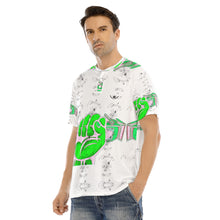 Load image into Gallery viewer, All-Over Print Men&#39;s Short Sleeve T-shirt With Button Closure theme barber5
