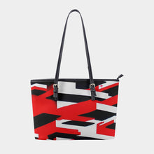 Load image into Gallery viewer, Women&#39;s Tote Bag | PU SS 19 red black and white print
