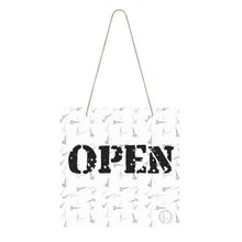 Load image into Gallery viewer, Hair scissor print open print Square Wood Door Hanging Sign
