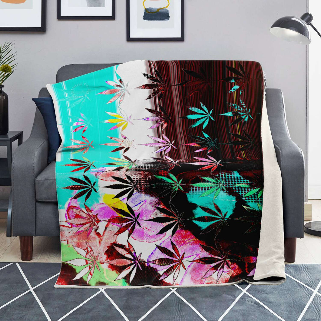 Marijuana leaf print blanket