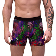 Load image into Gallery viewer, Men&#39;s Boxer Briefs purple skull print
