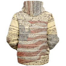 Load image into Gallery viewer, USA Constitutional themed print microfleece zip up hoodie
