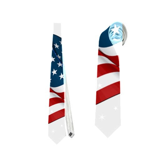 America Flag print Necktie (Two Side)
