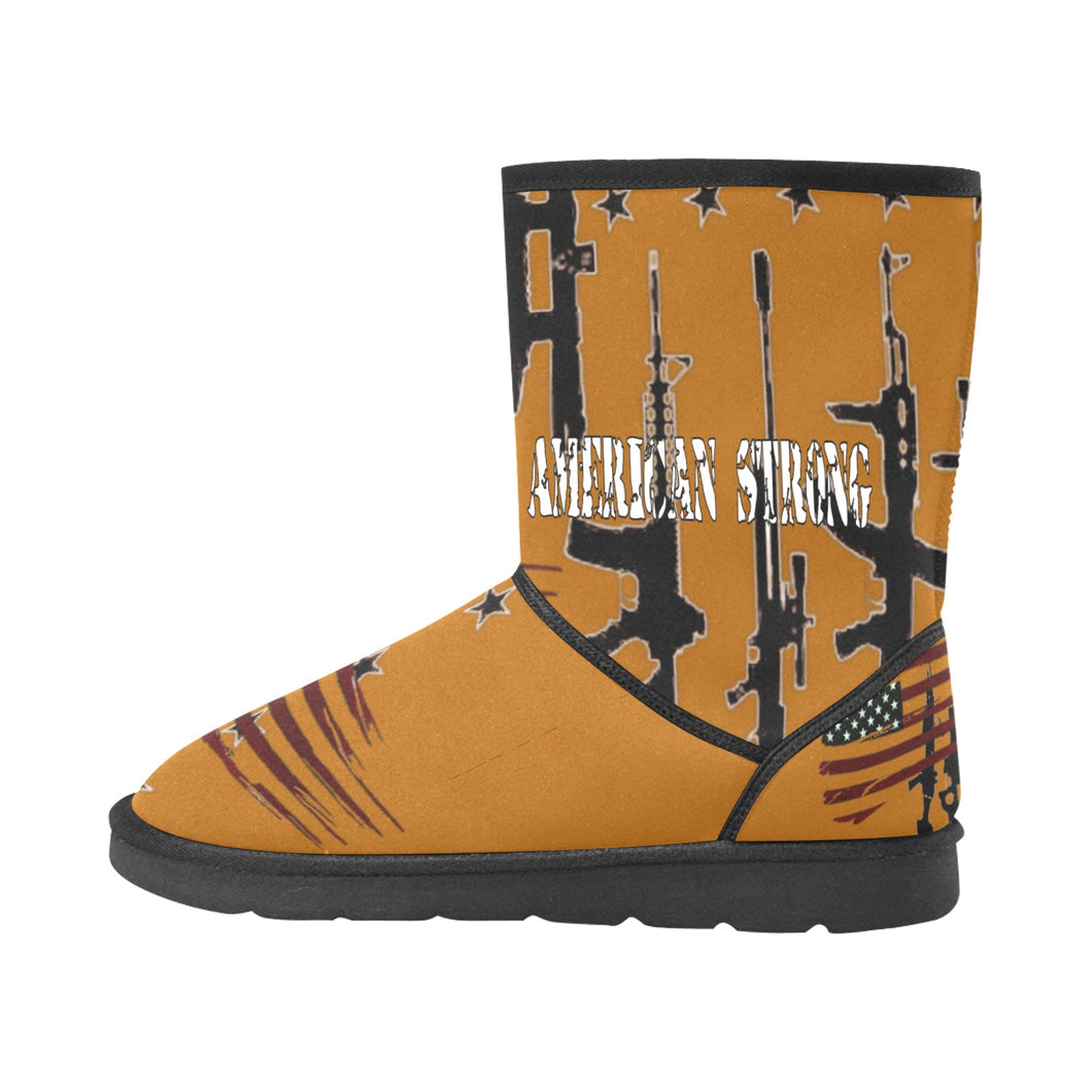 American Strong print Custom High Top Unisex Snow Boots (Model 047)