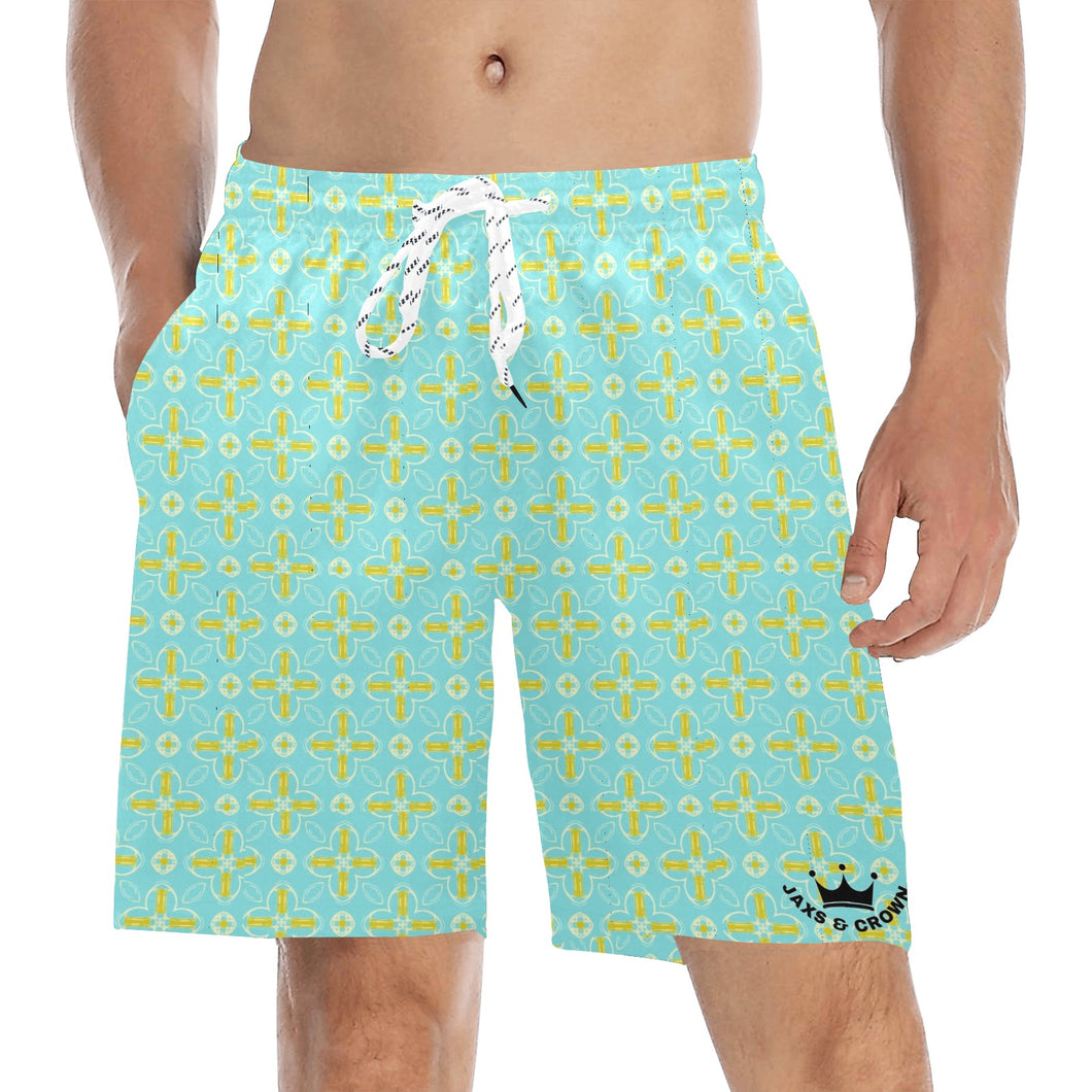 Jaxs n crown print Men's Mid-Length Beach Shorts (Model L51)