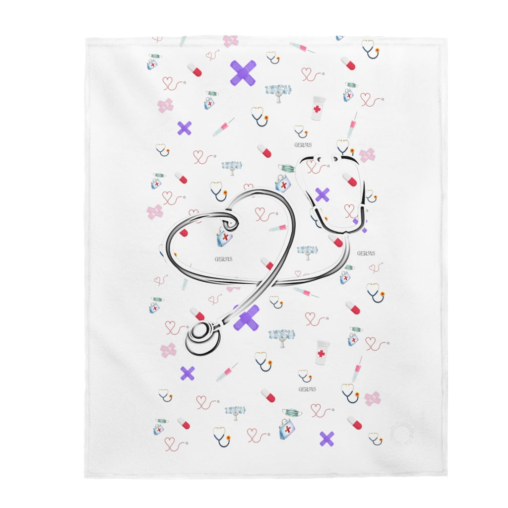 Nurses/doctors print Velveteen Plush Blanket