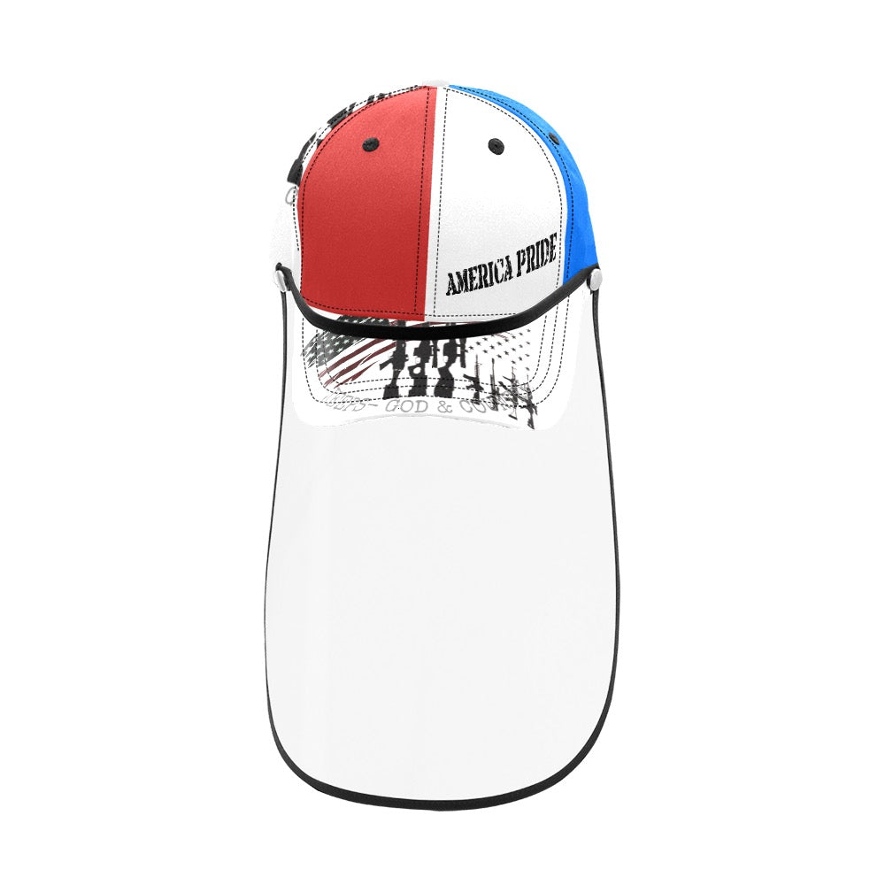 American theme print Dad Cap (Detachable Face Shield)