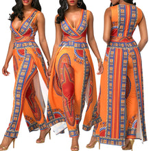 Load image into Gallery viewer, Women Wear Positioning Printing Orange Ethnic Jumpsuit
