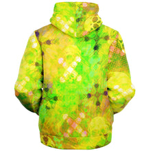 Load image into Gallery viewer, Yellow n lime/skull themed print print microfleece hoodies
