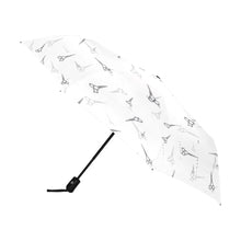 Load image into Gallery viewer, Hair scissor print blk/white Anti-UV Auto-Foldable Umbrella (U09)
