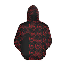 Load image into Gallery viewer, Jaxs n crown design, red, print, All Over Print Hoodie for Men (USA Size) (Model H13)
