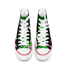 Load image into Gallery viewer, Marijuana leaf print D70 High Top Canvas Shoes - White
