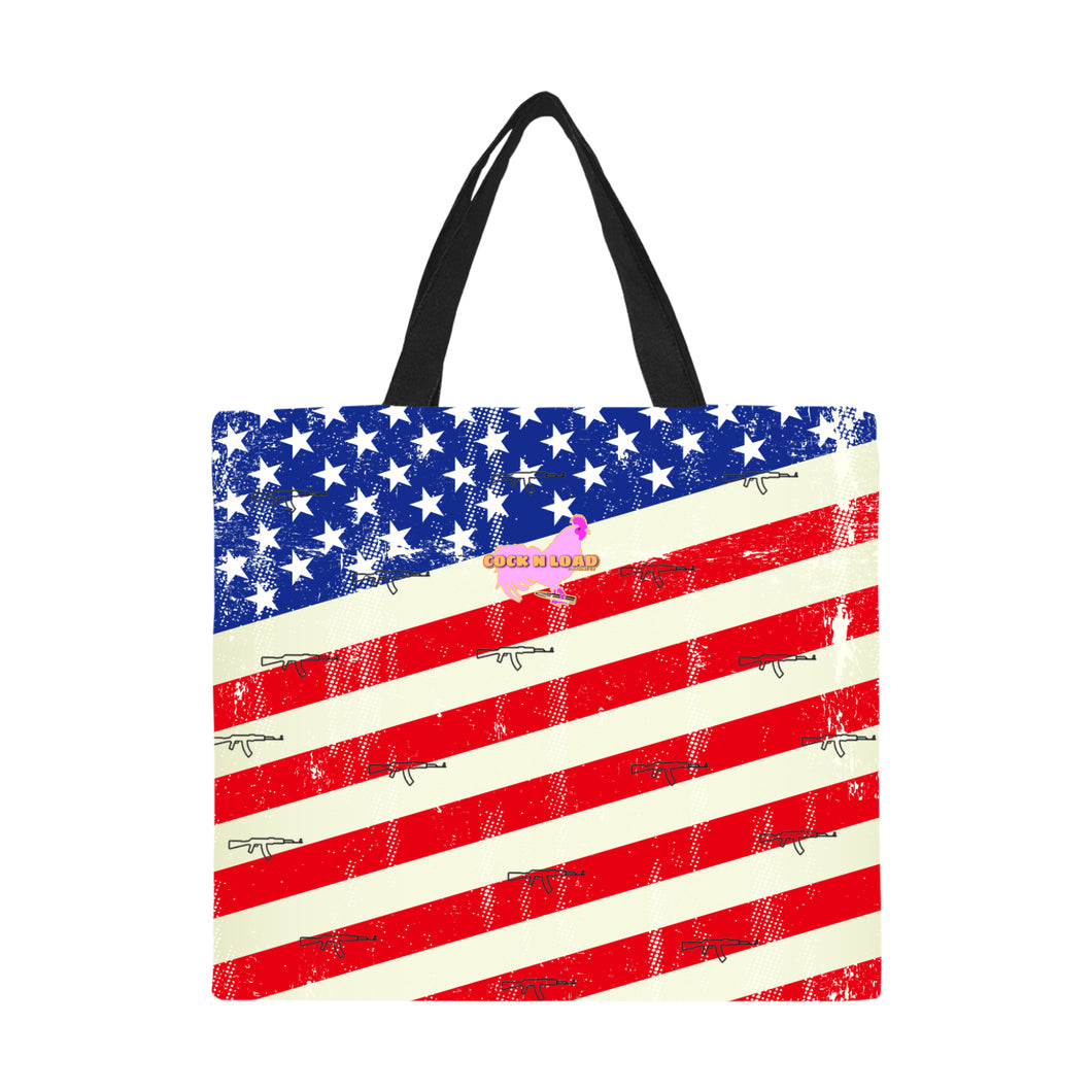 #SWS19 PATRIOTIC All Over Print Canvas Tote Bag/Large