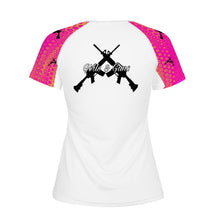Load image into Gallery viewer, Girls n Guns print pink D65 Women&#39;s All-Over Print T shirt
