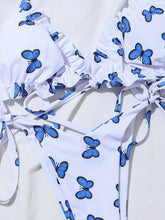 Load image into Gallery viewer, Bikini Butterfly Print Lace-up Sexy Bikini Swimsuit Swimwear Women
