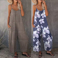 Load image into Gallery viewer, Summer Women Printed Casual Sleeveless Loose Wide Leg Jumpsuit
