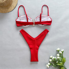 Load image into Gallery viewer, Bikini High Waist Bikini Solid Color Sexy Split Women Swimsuit
