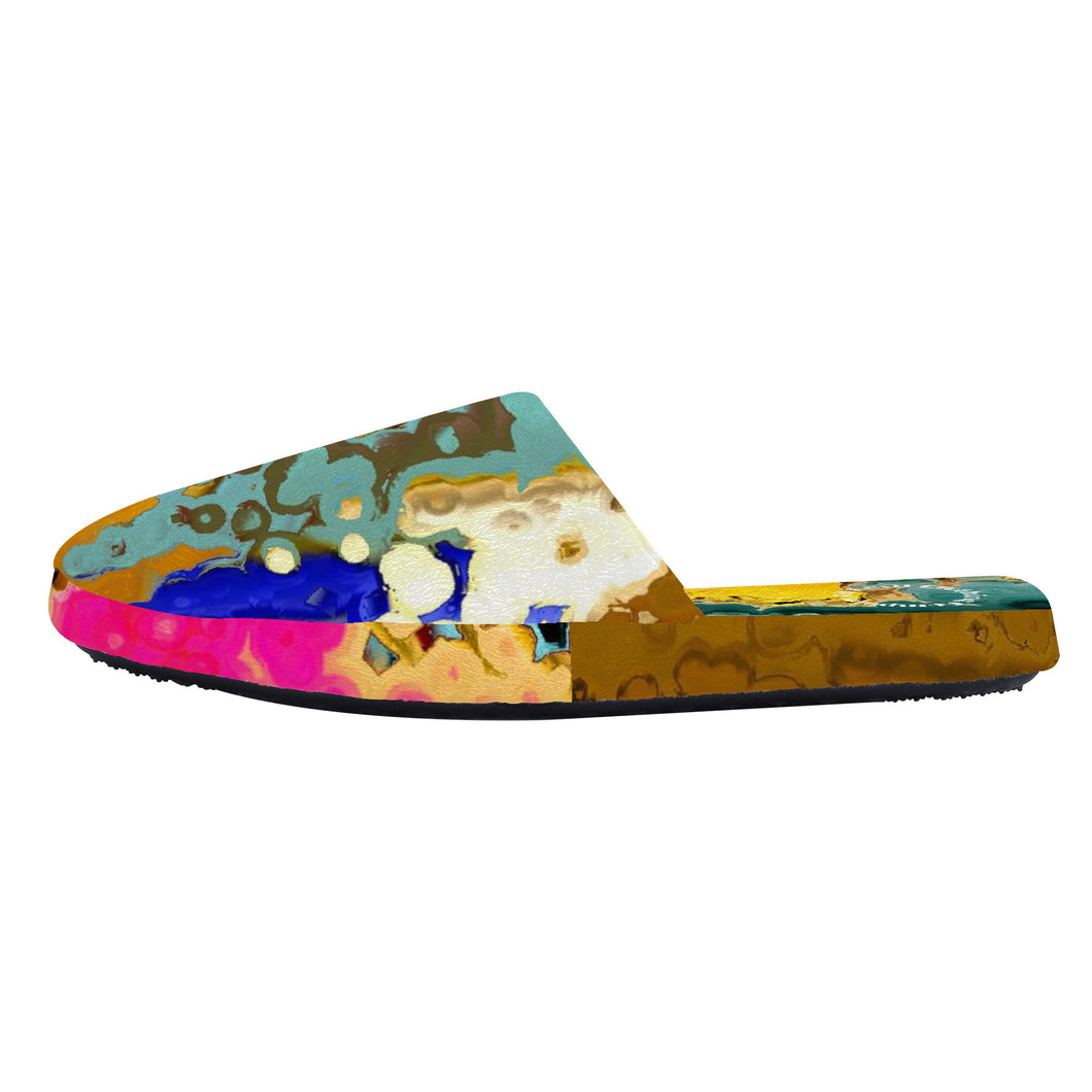 Multicolored abstract D35 Slippers unisex