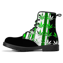 Load image into Gallery viewer, Marijuana leaf print D41 Leather Boots unisex
