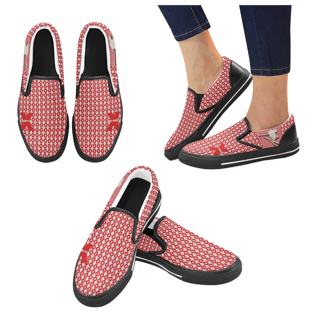 CITYBOY SKI PRINT Men's Slip-on Canvas Shoes (Model 019)