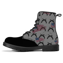 Load image into Gallery viewer, America theme g/flag print Leather Boots unisex
