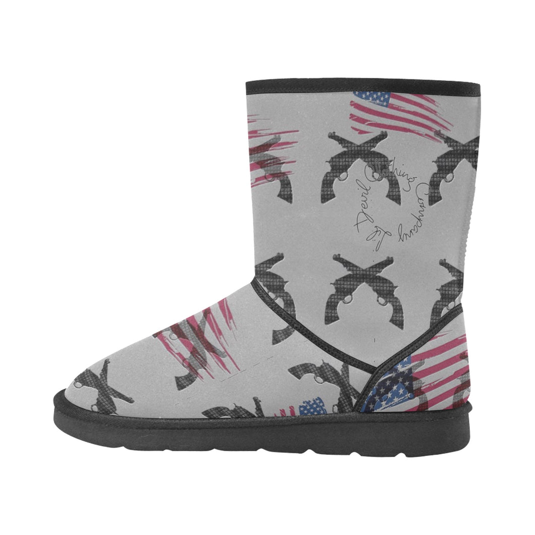 American Theme print Custom High Top Unisex Snow Boots (Model 047)