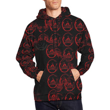 Load image into Gallery viewer, Jaxs n crown design, red, print, All Over Print Hoodie for Men (USA Size) (Model H13)
