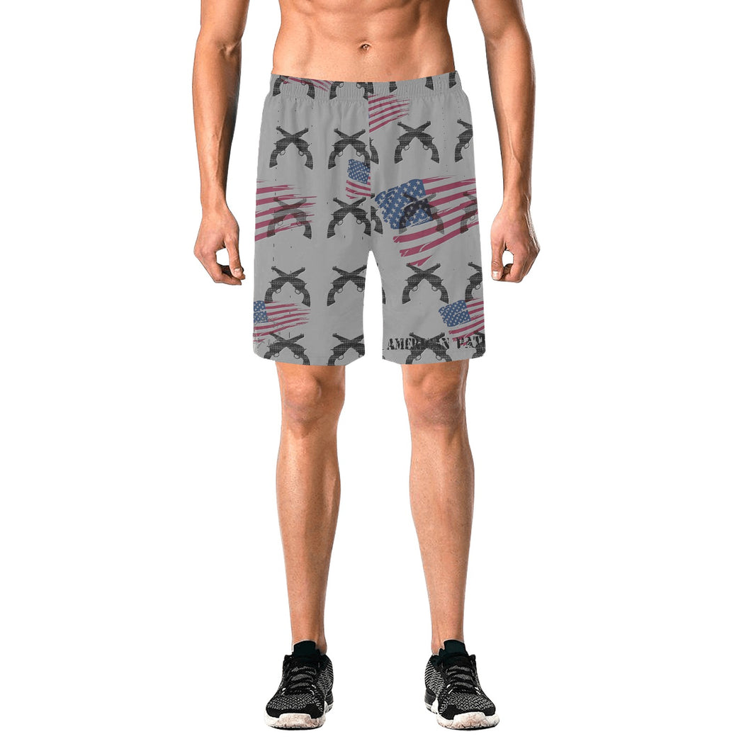 American Theme print Men's Elastic Beach Shorts