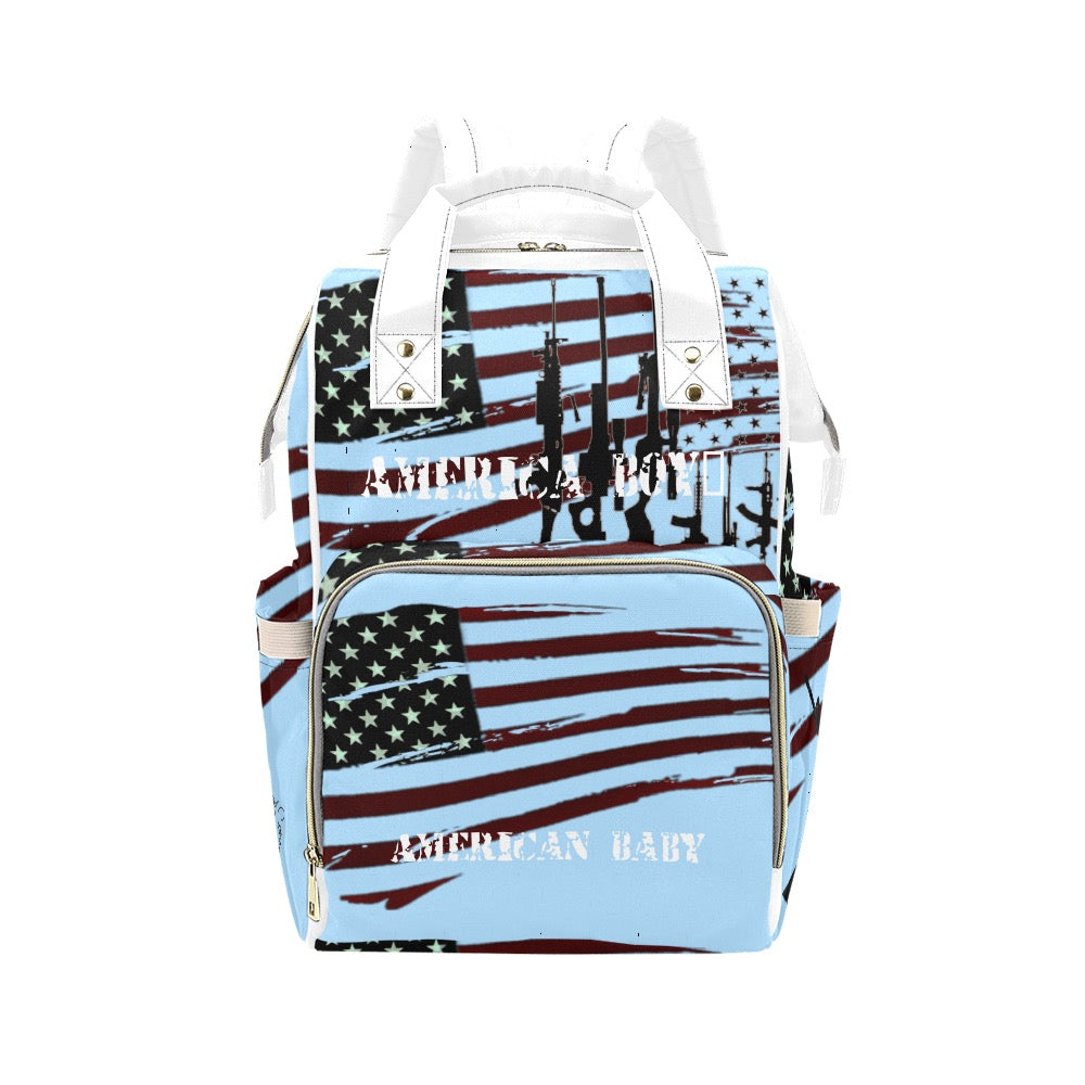 American baby boy print Multi-Function Diaper Backpack/Diaper Bag (Model 1688)