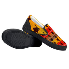 Load image into Gallery viewer, Skateboard art print D31 Slip-on Shoes - Black
