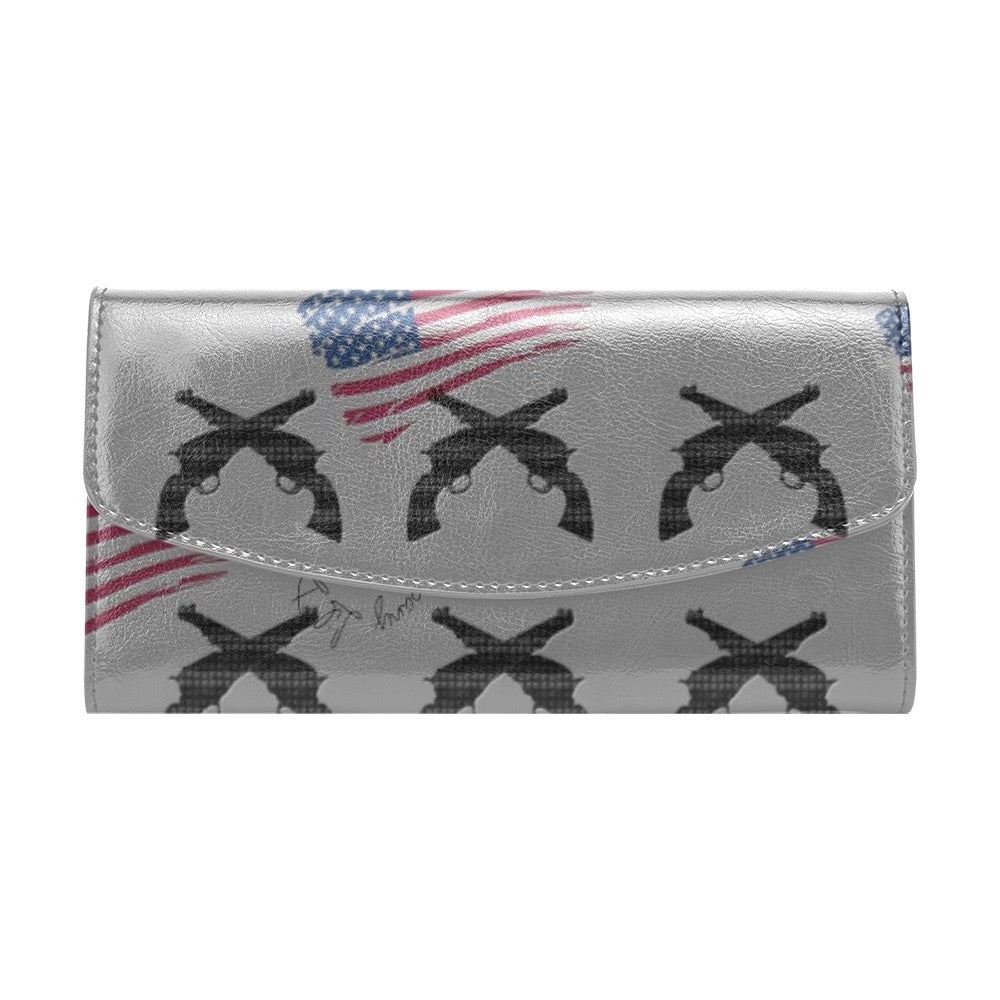 American Theme print Women's Flap Wallet (Model 1707)