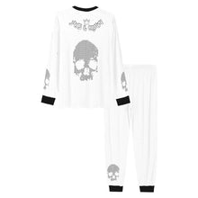 Load image into Gallery viewer, Blk/white skull print pajamas Men&#39;s All Over Print Pajama Set (Sets 07)
