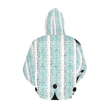 Load image into Gallery viewer, Jaxs n crown teal and white print,  All Over Print Hoodie for Men (USA Size) (Model H13)
