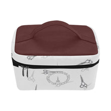 Load image into Gallery viewer, Hair scissor print blk/white Cosmetic Bag/Large (Model 1658)
