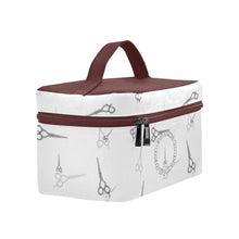 Load image into Gallery viewer, Hair scissor print blk/white Cosmetic Bag/Large (Model 1658)
