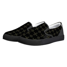 Load image into Gallery viewer, Coach/teach theme print Slip-on Shoes - Black
