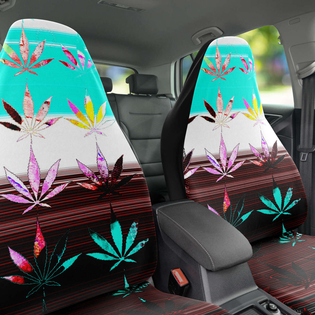 Pot leaf print car seat covers