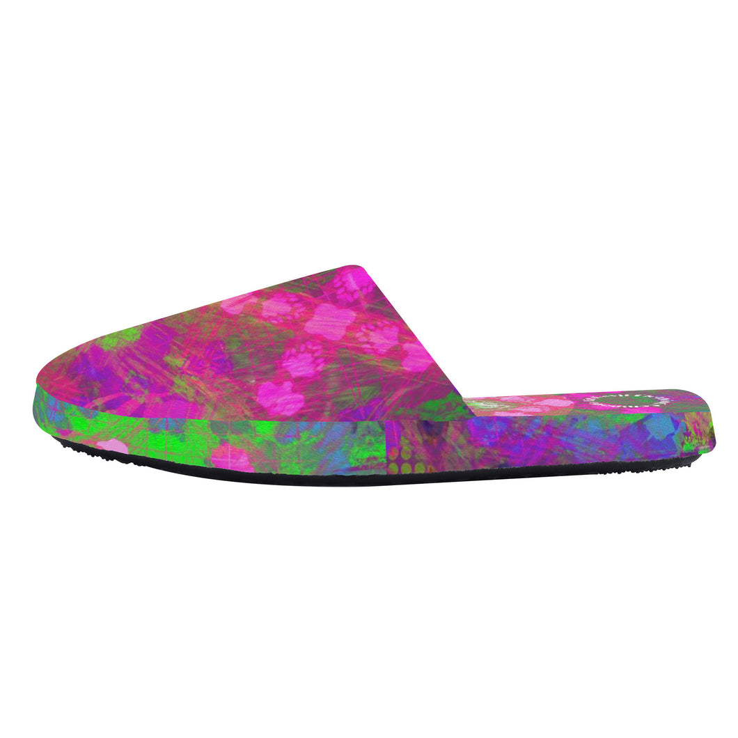 Abstract pink D35 Slippers unisex