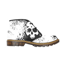Load image into Gallery viewer, ChukkaB11 Jaxs n crown blk/wh skull print Men&#39;s Canvas Chukka Boots (Model 2402-1)
