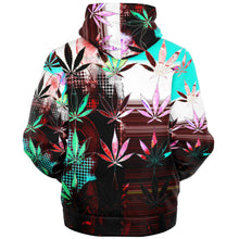 Load image into Gallery viewer, Marijuana print hoodies microfleece zip up hoodie
