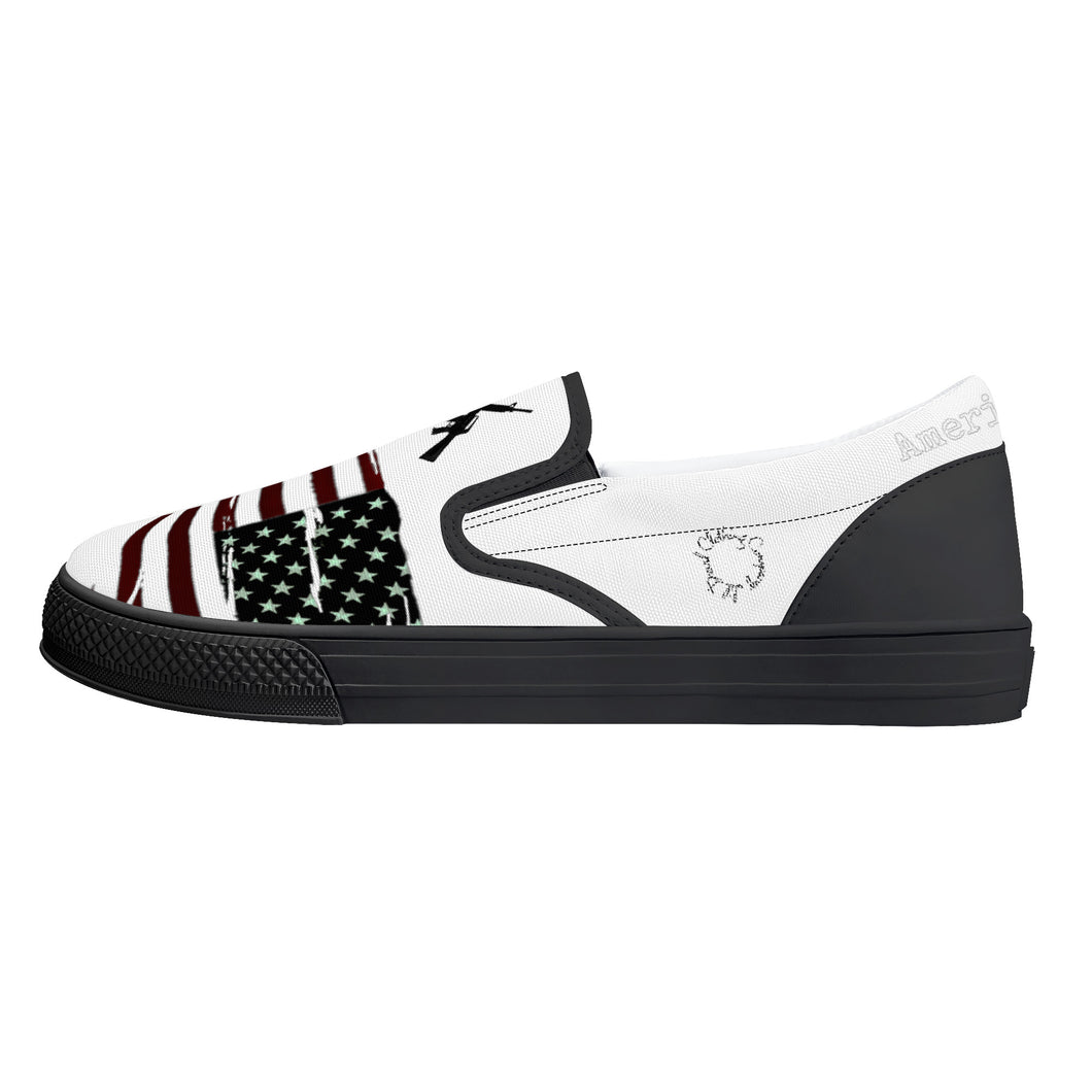 American strong print D31 Slip-on Shoes - Black